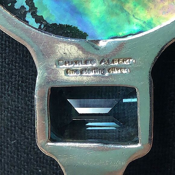 CHARLES ALBERT Abalone and Blue Topaz Fine Sterling Silver Pendant - Picture 7 of 15